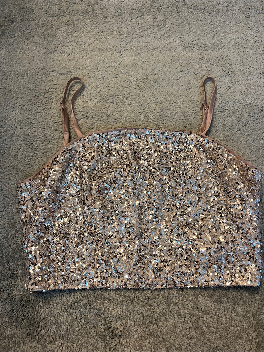 Never Fully Dressed Sequin Cami Top - Champagne Gold
